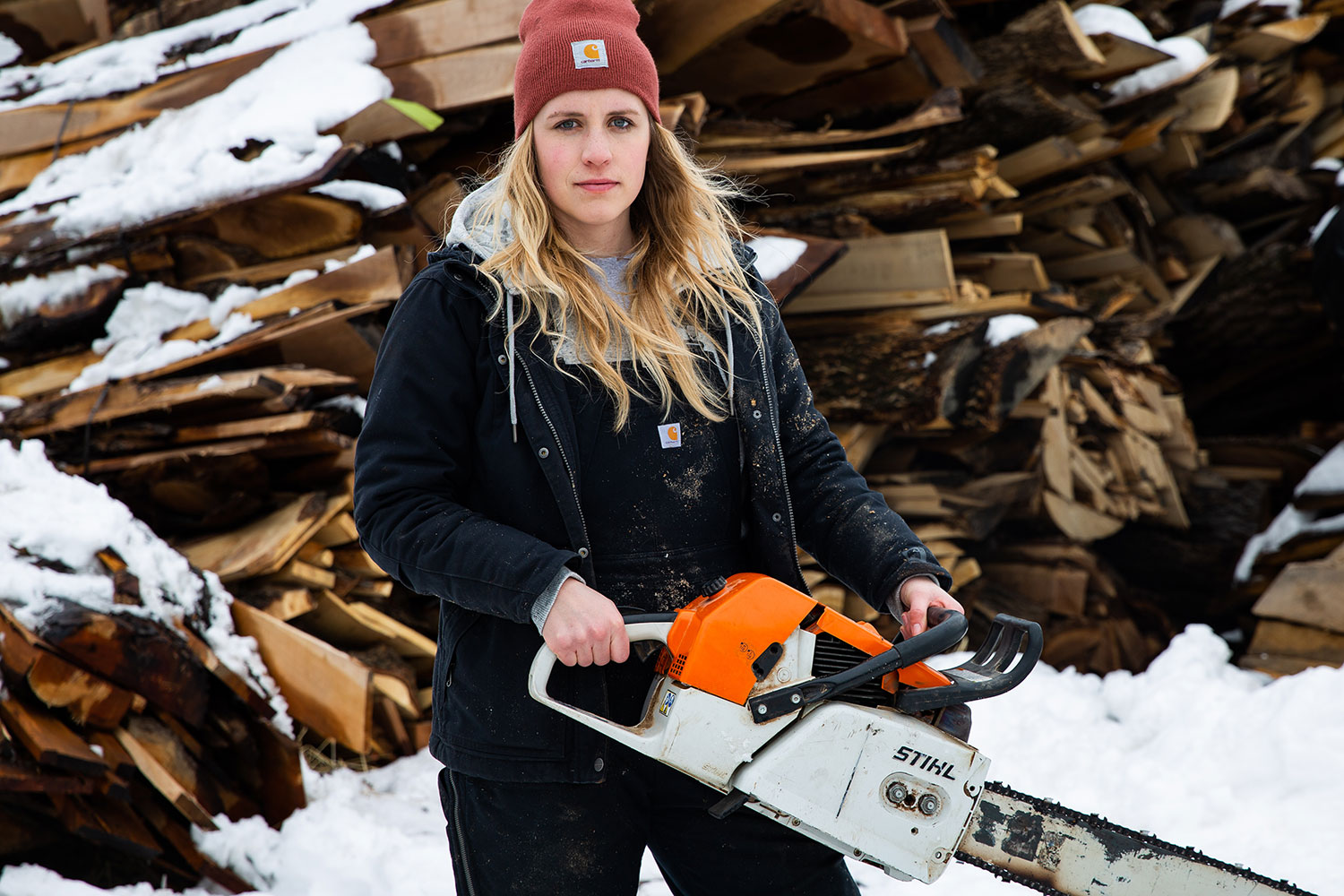 Brit McCoy of The Wood Cycle in Wisconsin / Crafted in Carhartt